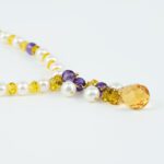 Collana da Donna in Oro Giallo con Perle e Pietre Semi Preziose - CL286NUFIO