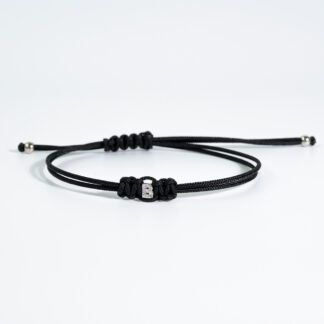 Bracciale da Donna in Tessuto e Oro Bianco con Diamanti - BRLETTERINAB