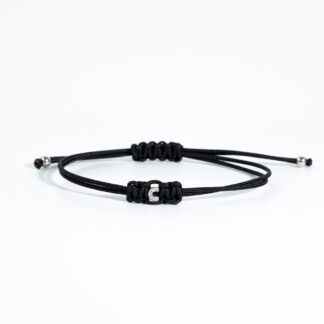 Bracciale da Donna in Tessuto e Oro Bianco con Diamanti - BRLETTERINAC
