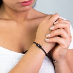 Bracciale da Donna in Tessuto e Oro Bianco con Diamanti - BRLETTERINAF