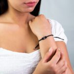 Bracciale da Donna in Tessuto e Oro Bianco con Diamanti - BRLETTERINAC