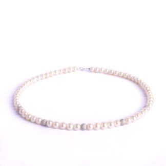 Collana da Donna in Perle e Oro Bianco - PN162BP/5