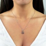 Pendente a Tartaruga da Donna in Oro Bianco con Diamante - PE503BC