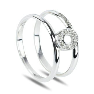 Anello da Donna in Oro Bianco con Diamanti - VERA-O