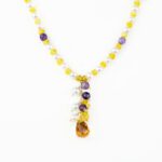 Collana da Donna in Oro Giallo con Perle e Pietre Semi Preziose - CL286NUFIO