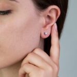 Orecchini Punto Luce in Oro Bianco con Diamanti - 4585610