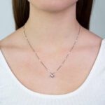 Collana con Punto Luce in Oro Bianco con Diamante - 6575875