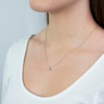 Collana con Punto Luce in Oro Bianco con Diamante - 3725495