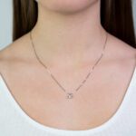 Collana con Punto Luce in Oro Bianco con Diamante - 5185690