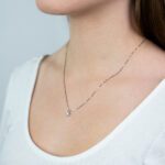Collana con Punto Luce in Oro Bianco con Diamante - 5185690