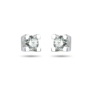 Orecchini Punto Luce in Oro Bianco con Diamanti - 4665620