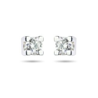 Orecchini Punto Luce in Oro Bianco con Diamanti - 3385450