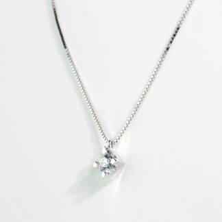 Collana con Punto Luce in Oro Bianco con Diamante - 5185690