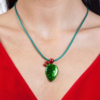 Collana Isola Bella in Argento e Tessuto con Smalti | Pala Fico d'India – 20000233