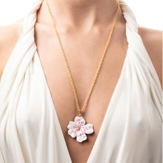 Collana Isola Bella in Argento e Smalti | Fiore di Pesco - Giardino Segreto - 20000945