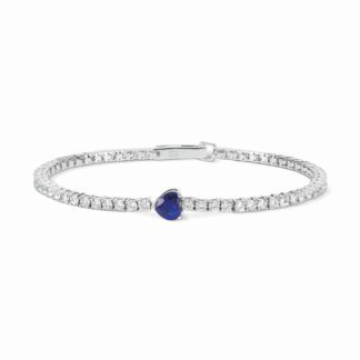 Bracciale Tennis Mabina in Argento con Zirconi e Zaffiro Sintetico - 533441