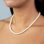Collana Girocollo in Perle e Susta in Oro Bianco - PN151B/2 AU