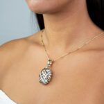 Collana con Pendente in Oro Bianco e Giallo con Diamanti - CI4587GR