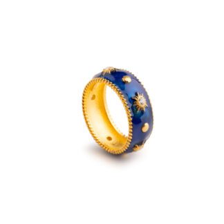 Anello Isola Bella in Argento e Smalti Sole Grande - Lapilli - 20001277