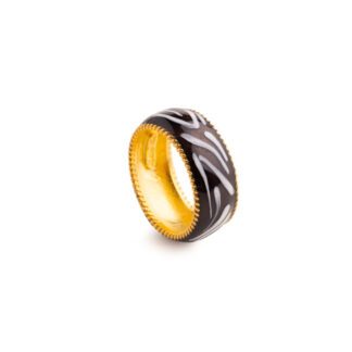 Anello Isola Bella in Argento e Smalti Zebrato - Animalier - 20001284