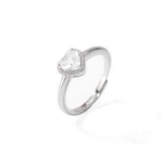 Anello Mabina in Argento con Cuore e Zirconi - 523184