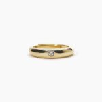Anello Mabina in Argento Dorato con Zircone a Cuore - 523229