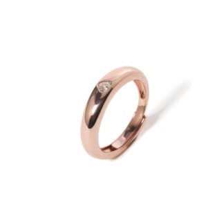 Anello Mabina in Argento Rosè con Zircone a Cuore - 523230