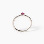 Anello Mabina in Argento con Rubino Sintetico a Cuore - 523231