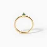 Anello Solitario Mabina in Argento con Smeraldo Sintetico - 523237