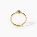 Anello Mabina in Argento con Smeraldo Sintetico e Zirconi - 523238