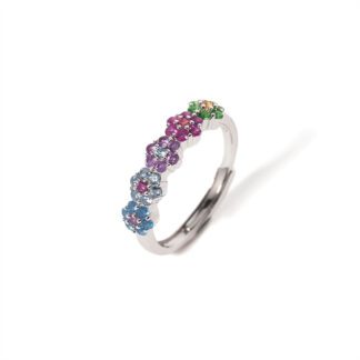 Anello Fiore Mabina in Argento con Zirconi Multicolor - 523246