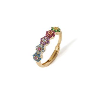 Anello Fiore Mabina in Argento con Zirconi Multicolor - 523247