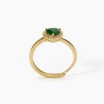Anello Cuore Mabina in Argento con Smeraldo Sintetico e Zirconi - 523257