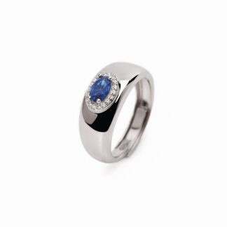 Anello Mabina in Argento con Zaffiro Sintetico e Zirconi - 523274