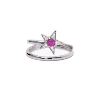 Anello Stella Mabina in Argento con Zirconi e Corindone - 523275