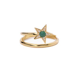 Anello Stella Mabina in Argento con Zirconi e Agata - 523276