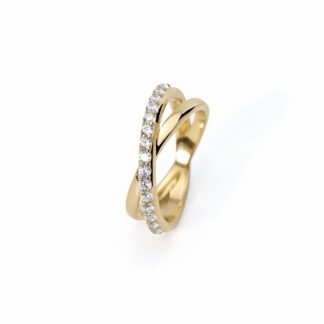 Anello a Fascia Mabina in Argento con Zirconi - 523278
