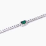Bracciale Tennis Mabina in Argento con Zirconi e Smeraldo Sintetico - 533636