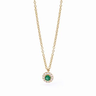 Collana Mabina in Argento con Smeraldo Sintetico e Zirconi - 553492