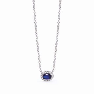 Collana Mabina in Argento con Zaffiro Sintetico e Zirconi - 553495