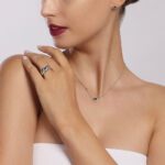 Collana Mabina in Argento con Zaffiro Sintetico e Zirconi - 553495