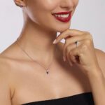Collana Mabina in Argento con Zaffiro Sintetico e Zirconi - 553498
