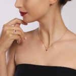 Collana Mabina in Argento con Rubino Sintetico e Zirconi - 553499