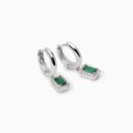 Orecchini Mabina in Argento con Smeraldi Sintetici e Zirconi - 563545