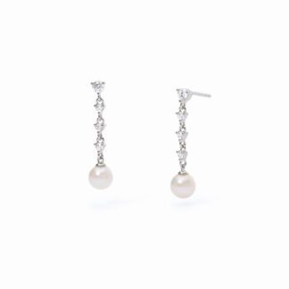 Orecchini Mabina in Argento con Perle e Zirconi - 563549