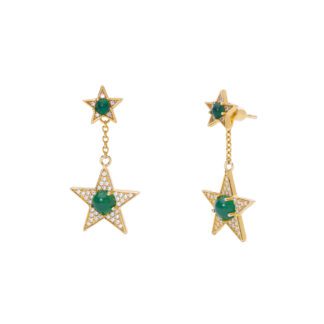 Orecchini Stella Mabina in Argento con Zirconi e Agata - 563556