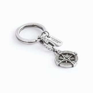 Portachiavi Mabina in Argento con Rosa dei Venti - 583003