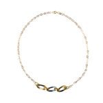 Collana da Donna in Oro Bianco e Giallo 18kt a Catena - 10092