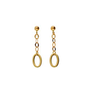 Orecchini Pendenti da Donna in Oro Giallo 18kt con Catena - DRCO52