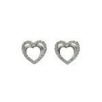 Orecchini a Lobo da Donna in Oro 18kt e Zirconi con Cuore - 1389